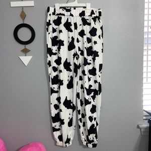 {cow print sweatpants}